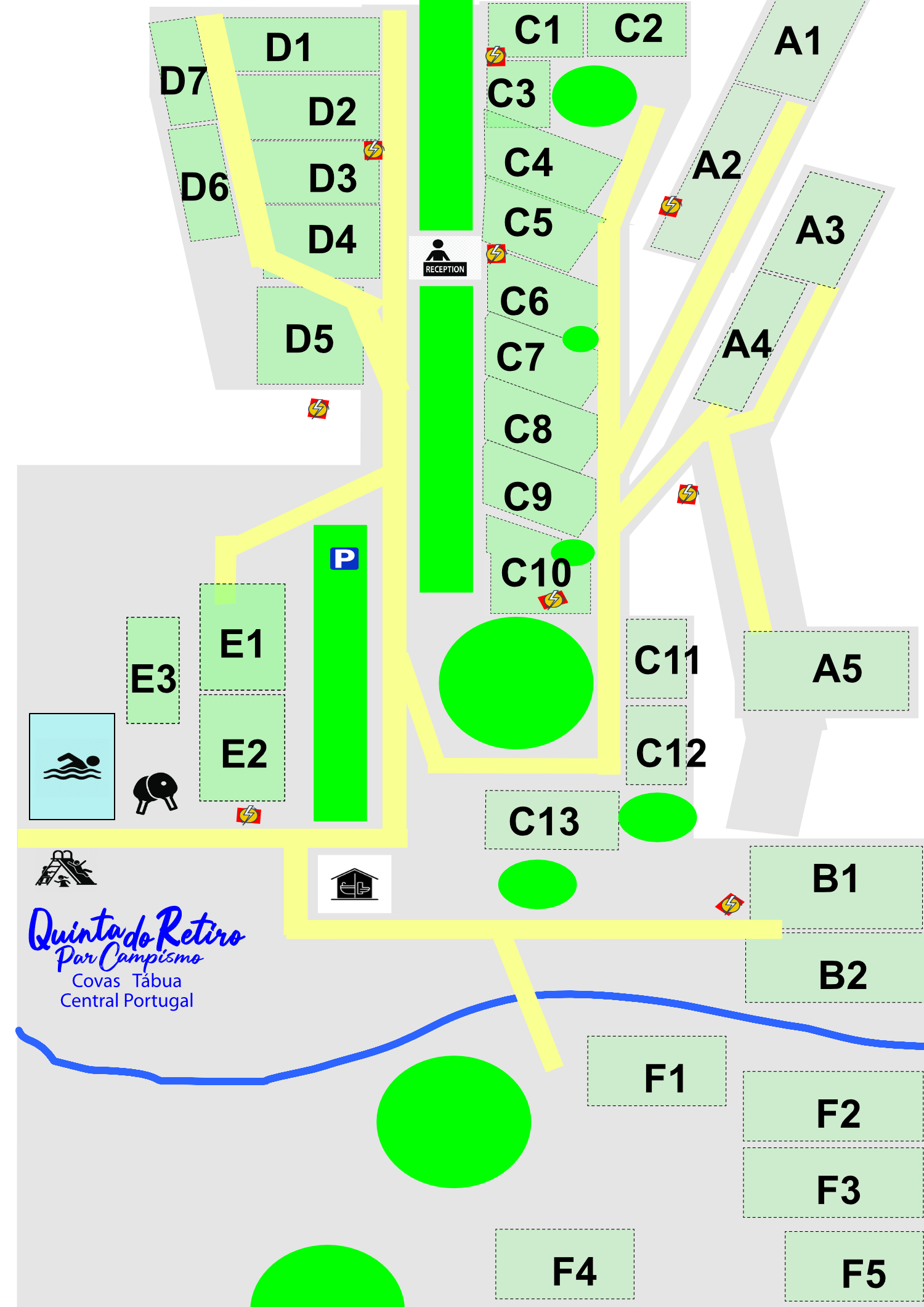 sitemap rewarded campsite Quinta do Retiro